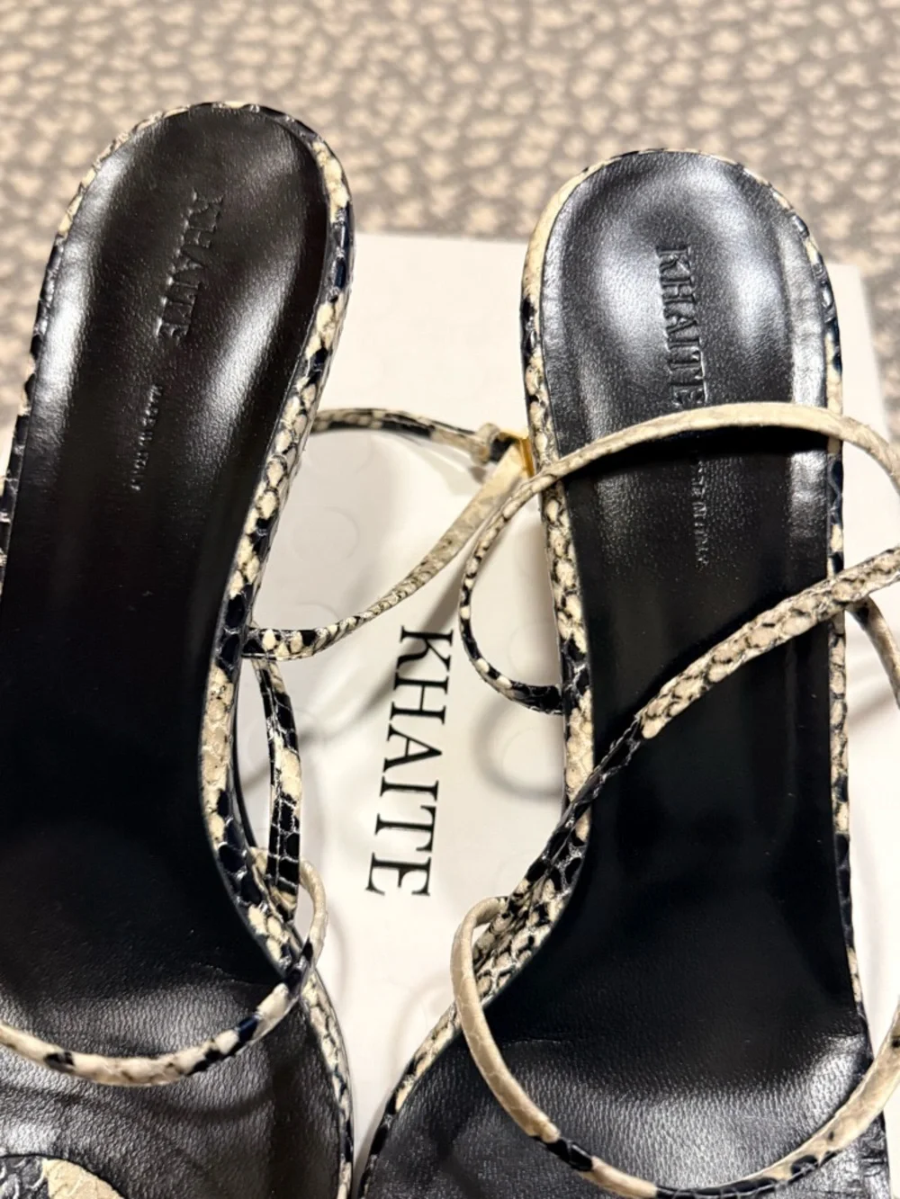Khaite Loop Python-Embossed Leather Sandal - Picture 10 of 10